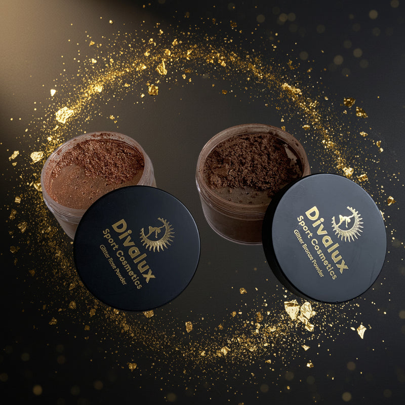 Polvere Glitter - Polvere Illuminante Glow &amp; Shine (Rosa/Bronzo)